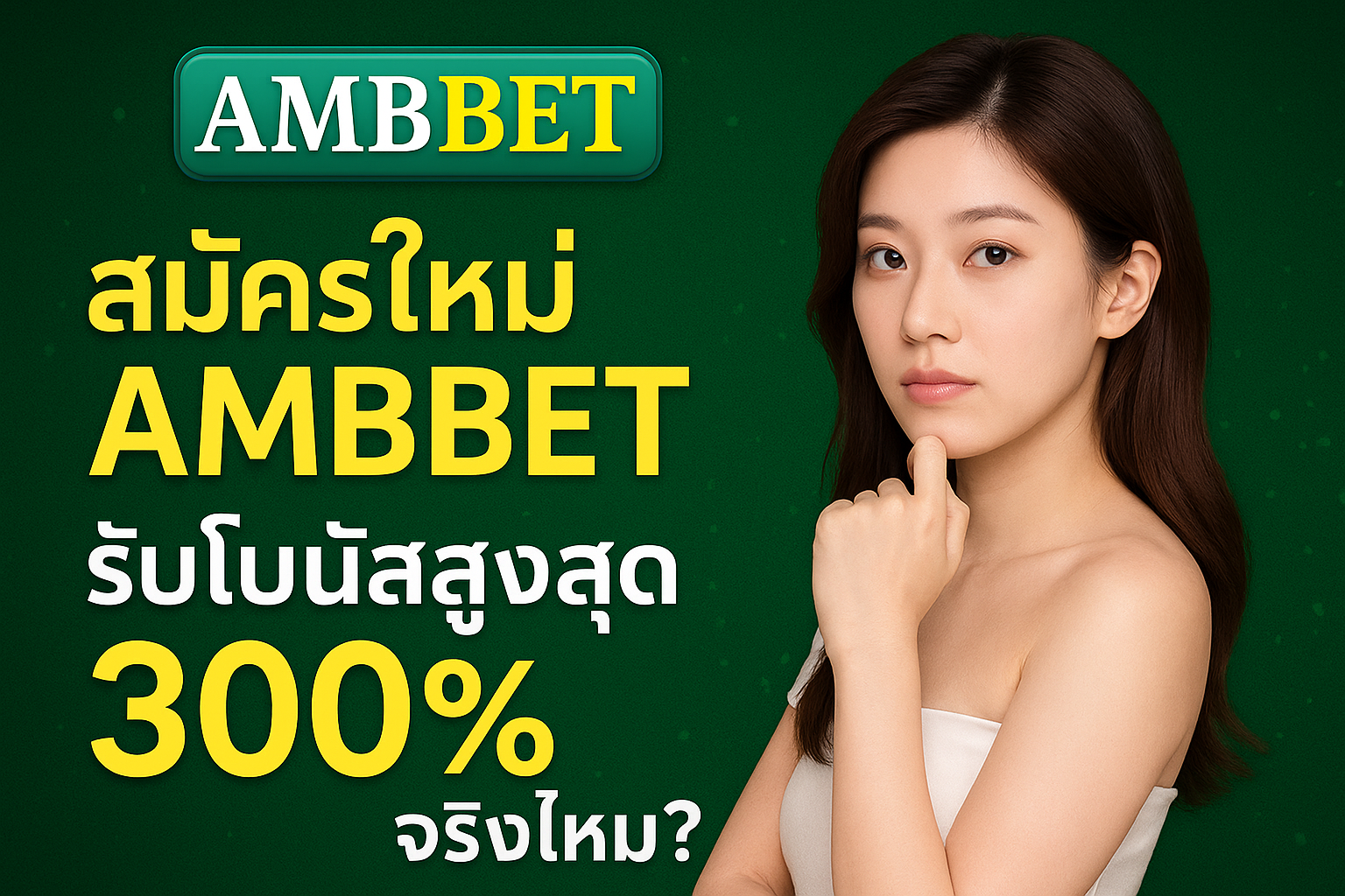 สมัครใหม่ AMBBET รับโบนัสสูงสุด 300% จริงไหม?