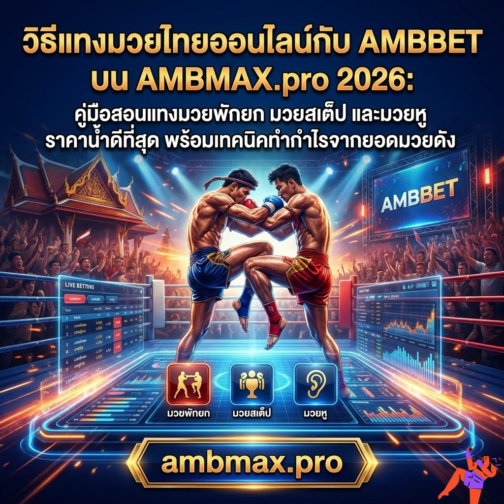 วิธีแทงมวยไทยออนไลน์กับ AMBBET บน AMBMAX.pro 2026: คู่มือสอนแทงมวยพักยก มวยสเต็ป และมวยหู ราคาน้ำดีที่สุด พร้อมเทคนิคทำกำไรจากยอดมวยดัง