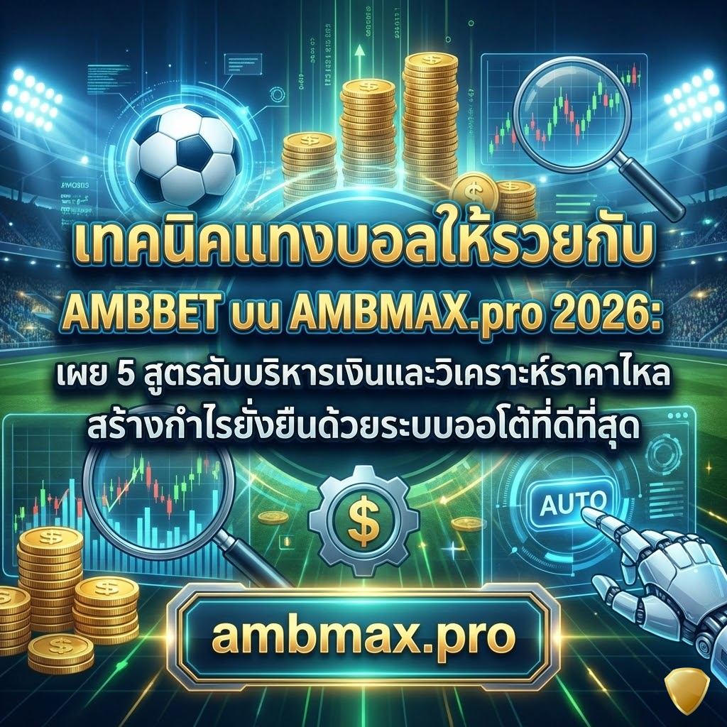 เทคนิคแทงบอลให้รวยกับ AMBBET บน AMBMAX.pro 2026: เผย 5 สูตรลับบริหารเงินและวิเคราะห์ราคาไหล สร้างกำไรยั่งยืนด้วยระบบออโต้ที่ดีที่สุด