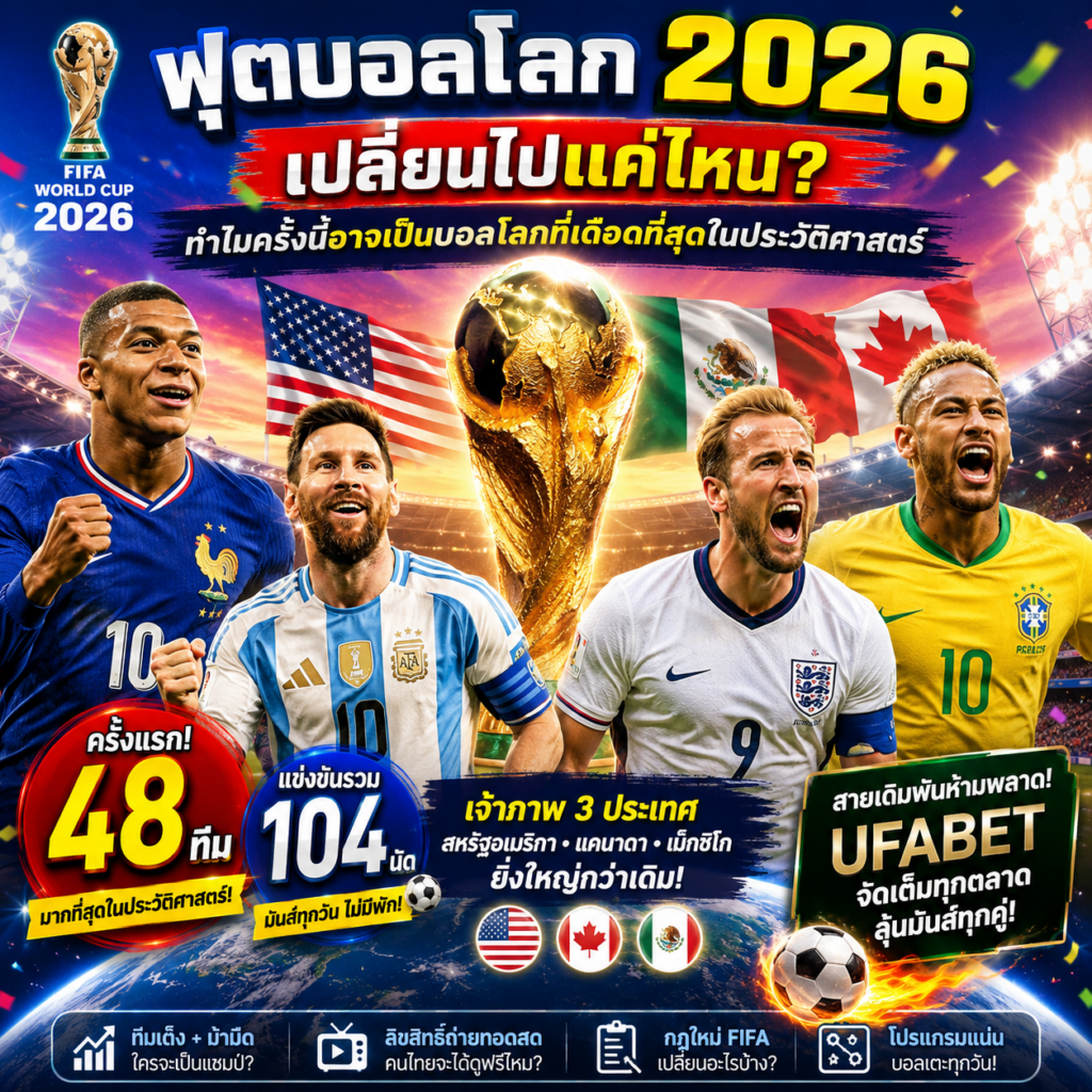 ฟุตบอลโลก 2026 เปลี่ยนไปแค่ไหน? วิเคราะห์ทำไมครั้งนี้อาจเป็นบอลโลกที่เดือดที่สุดในประวัติศาสตร์