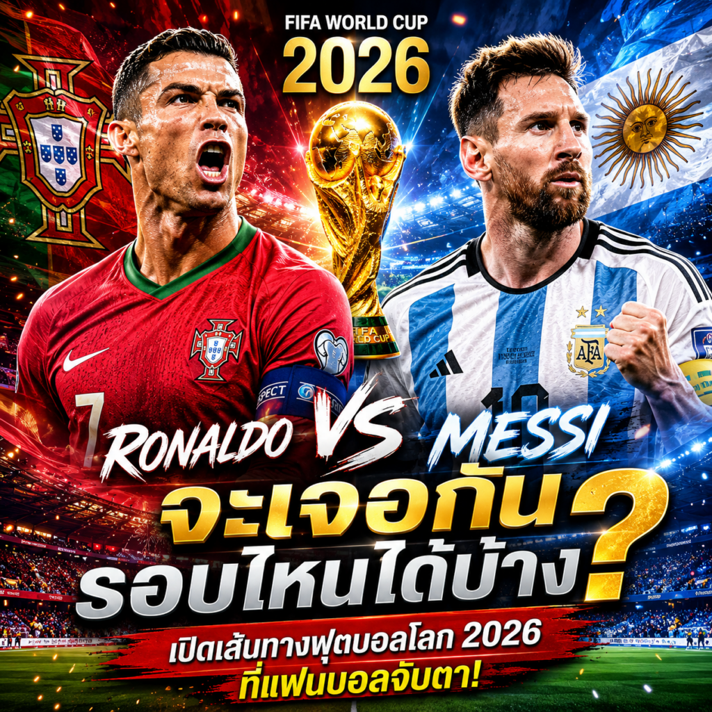 Messi vs Ronaldo จะเจอกันรอบไหนได้บ้าง? เปิดเส้นทางฟุตบอลโลก 2026 ที่แฟนบอลจับตา