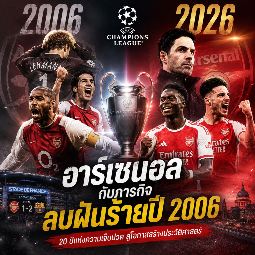 อาร์เซนอลกับภารกิจลบฝันร้ายปี 2006 | จากค่ำคืนแห่งความผิดหวัง สู่โอกาสสร้างประวัติศาสตร์ใน UCL 2026