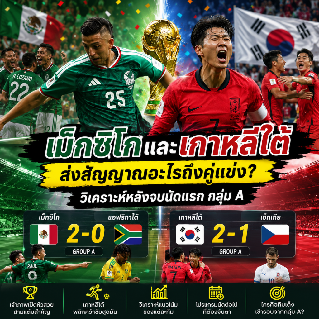 เม็กซิโกและเกาหลีใต้ส่งสัญญาณอะไรถึงคู่แข่ง? วิเคราะห์หลังจบนัดแรกของกลุ่ม A ฟุตบอลโลก 2026