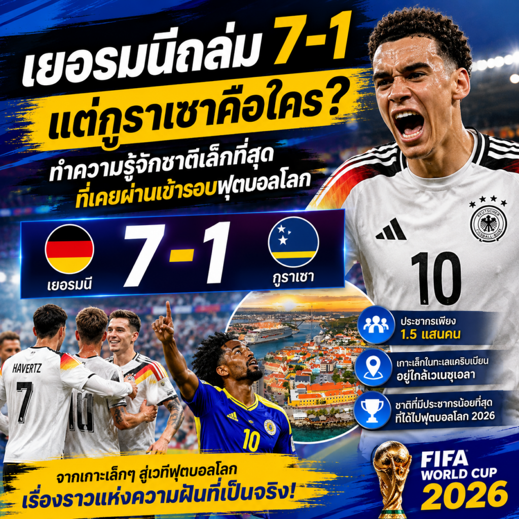 เยอรมนีถล่ม 7-1 แต่กูราเซาคือใคร? ทำความรู้จักชาติเล็กที่สุดที่เคยผ่านเข้ารอบฟุตบอลโลก