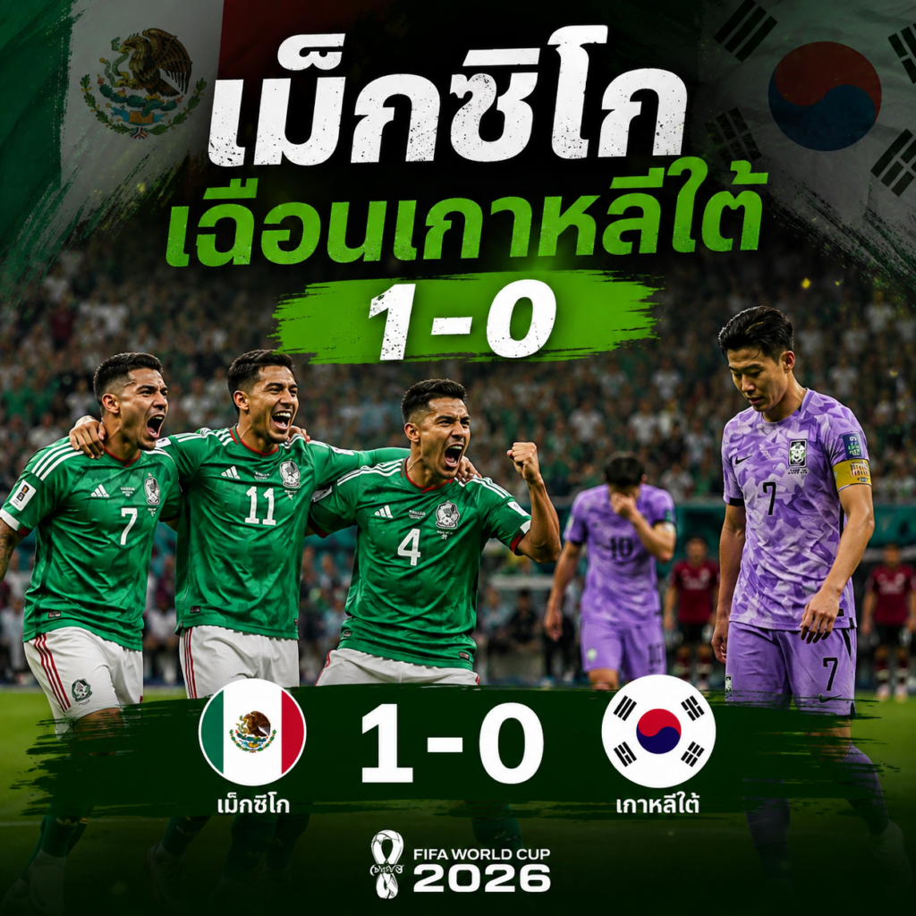 เม็กซิโกนำจ่าฝูงกลุ่ม A! วิเคราะห์เกมเฉือนเกาหลีใต้ 1-0 และโอกาสเข้ารอบน็อกเอาต์