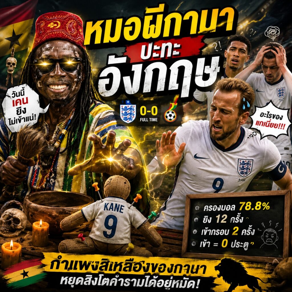 กานาไขรหัสอังกฤษได้อย่างไร? วิเคราะห์เกมรับที่ทำให้ทีมสิงโตคำรามยิงไม่ได้