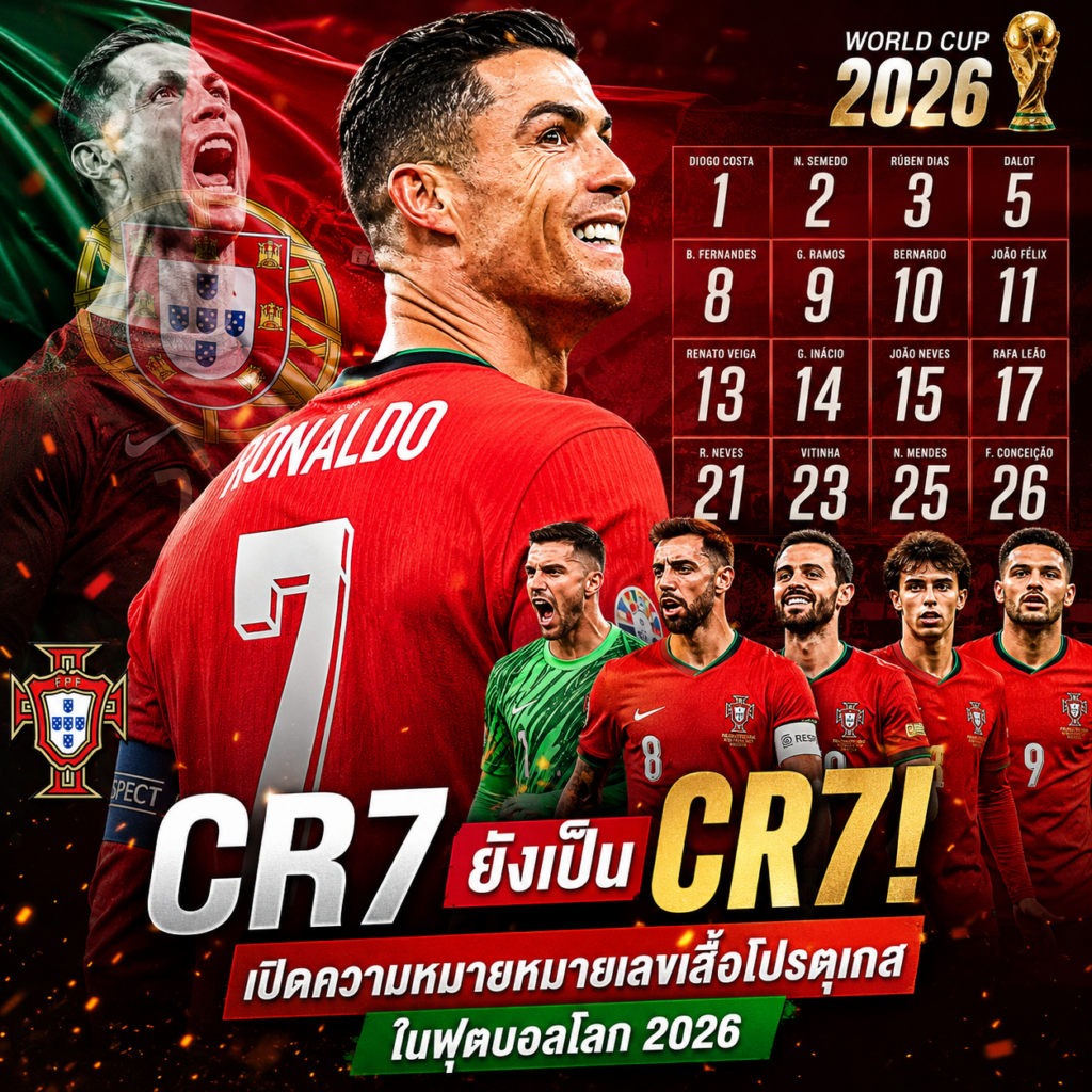 CR7 ยังเป็น CR7! เปิดความหมายหมายเลขเสื้อโปรตุเกสในฟุตบอลโลก 2026