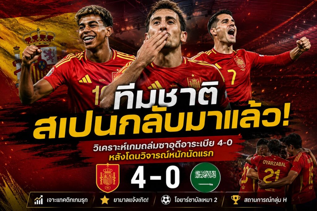 สเปนกลับมาแล้ว! วิเคราะห์เกมถล่มซาอุดีอาระเบีย 4-0 หลังโดนวิจารณ์หนักนัดแรก