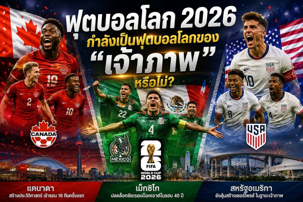 ฟุตบอลโลก 2026 กำลังเป็นฟุตบอลโลกของ "เจ้าภาพ" หรือไม่? เมื่อ แคนาดา, เม็กซิโก และสหรัฐฯ ต่างสร้างผลงานเกินความคาดหมาย
