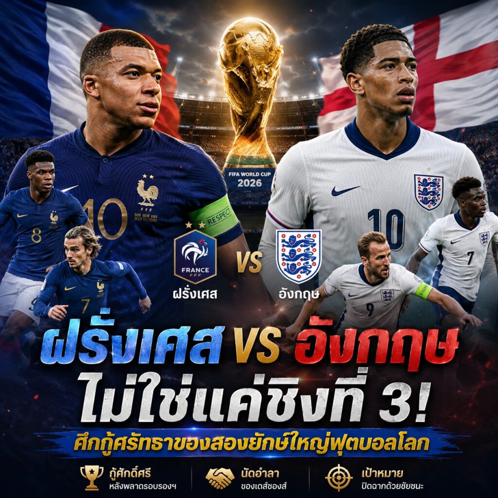 ฝรั่งเศส vs อังกฤษ ไม่ใช่แค่ชิงที่ 3! ศึกกู้ศรัทธาของสองยักษ์ใหญ่ฟุตบอลโลก
