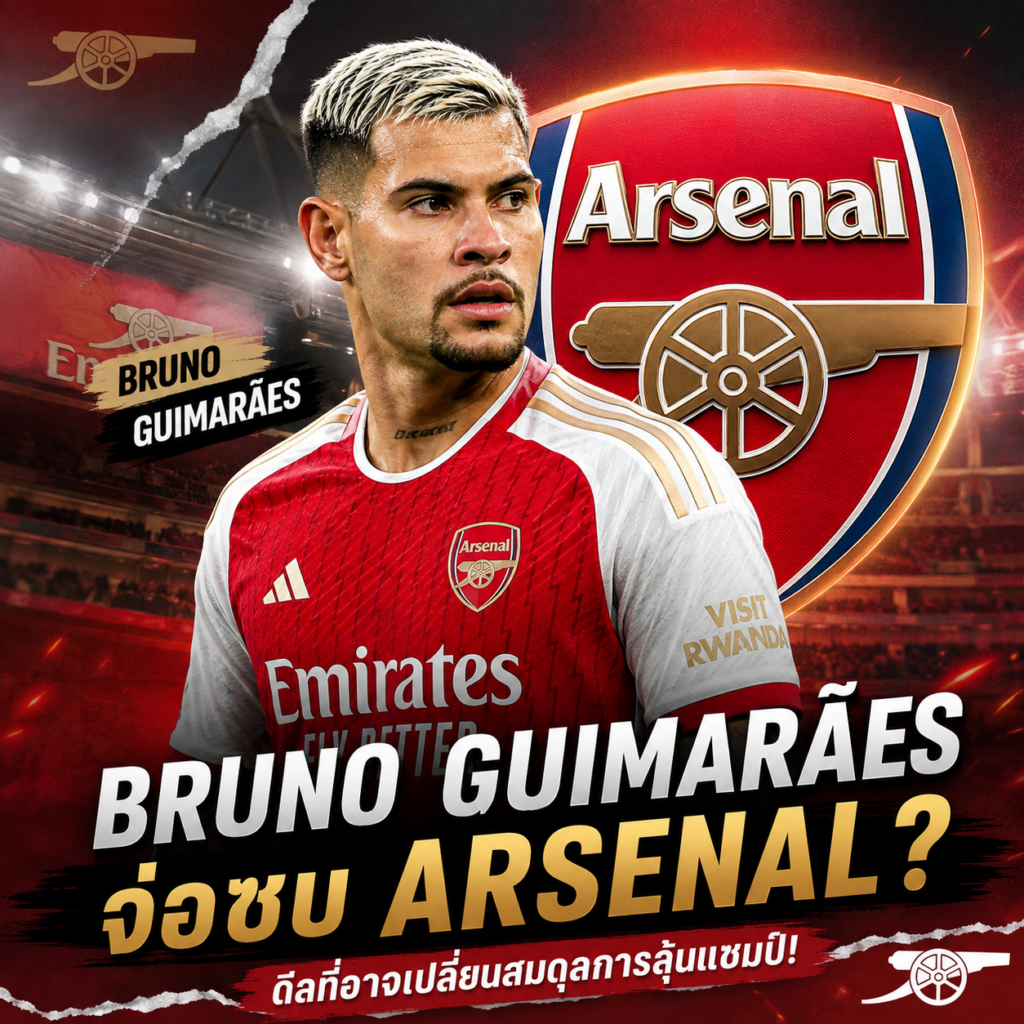 Bruno Guimarães จ่อซบ Arsenal? ดีลที่อาจเปลี่ยนสมดุลการลุ้นแชมป์พรีเมียร์ลีก 2026/27
