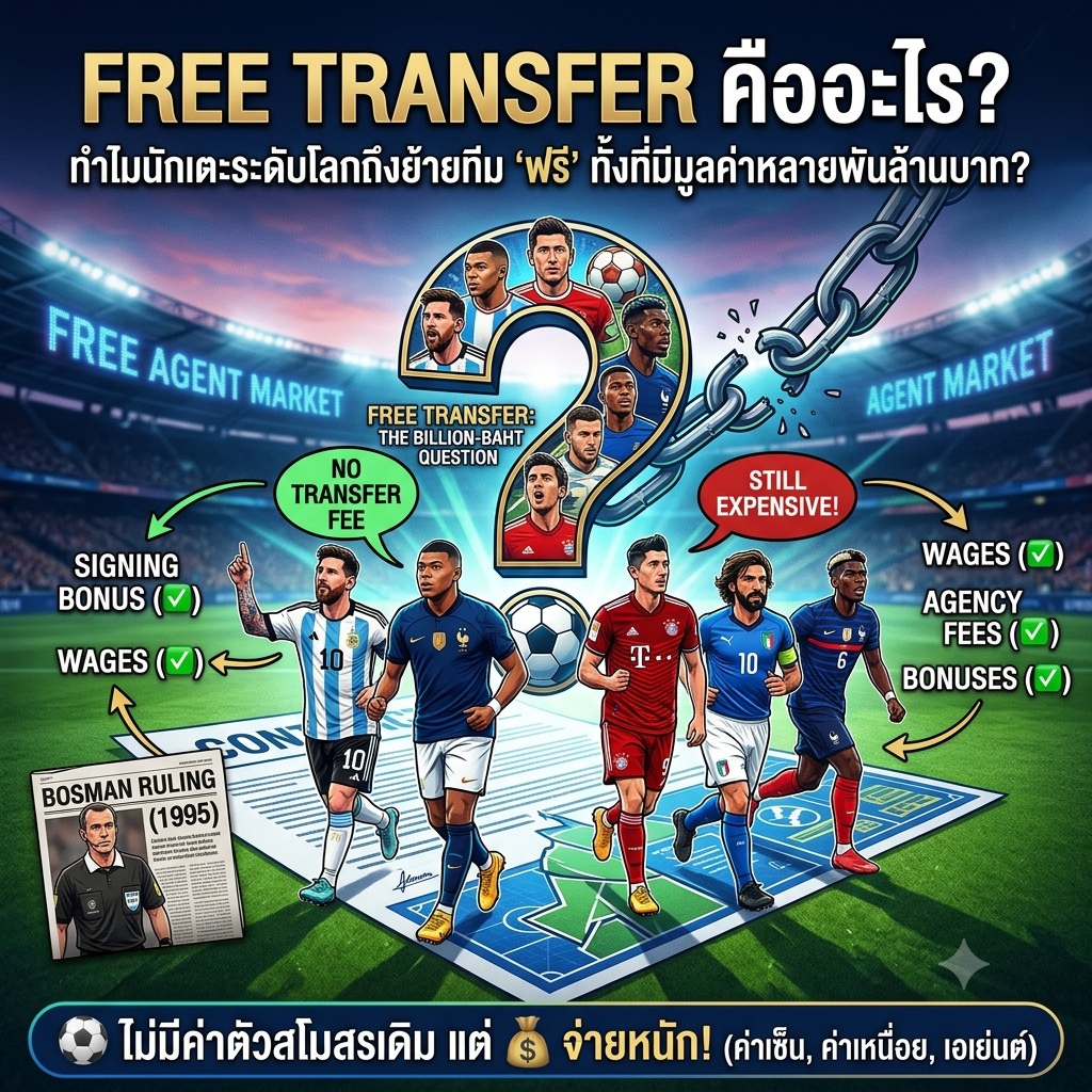 Free Transfer คืออะไร? ทำไมนักเตะระดับโลกถึงย้ายทีม "ฟรี" ทั้งที่มีมูลค่าหลายพันล้านบาท