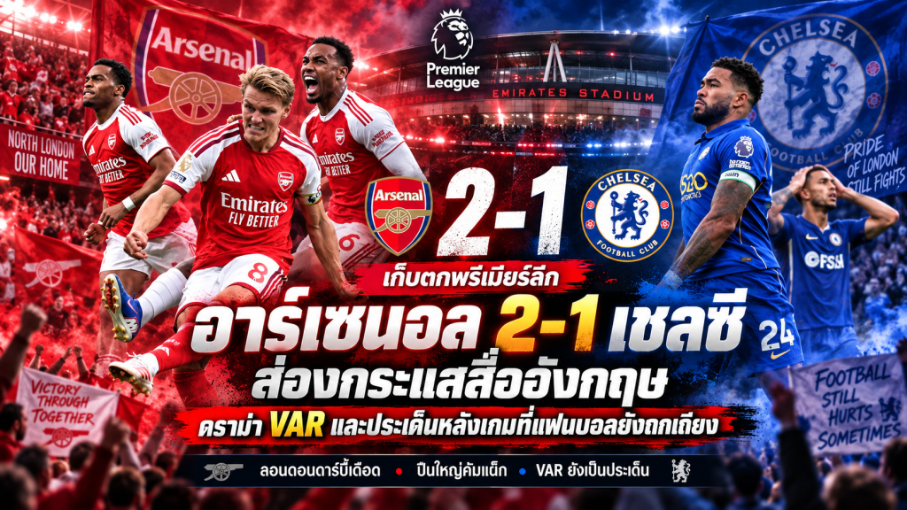 เก็บตกพรีเมียร์ลีก อาร์เซนอล 2-1 เชลซี ส่องกระแสสื่ออังกฤษ ดราม่า VAR และประเด็นหลังเกมที่แฟนบอลยังถกเถียง